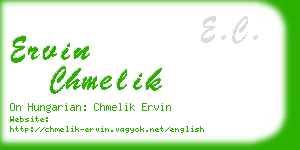 ervin chmelik business card